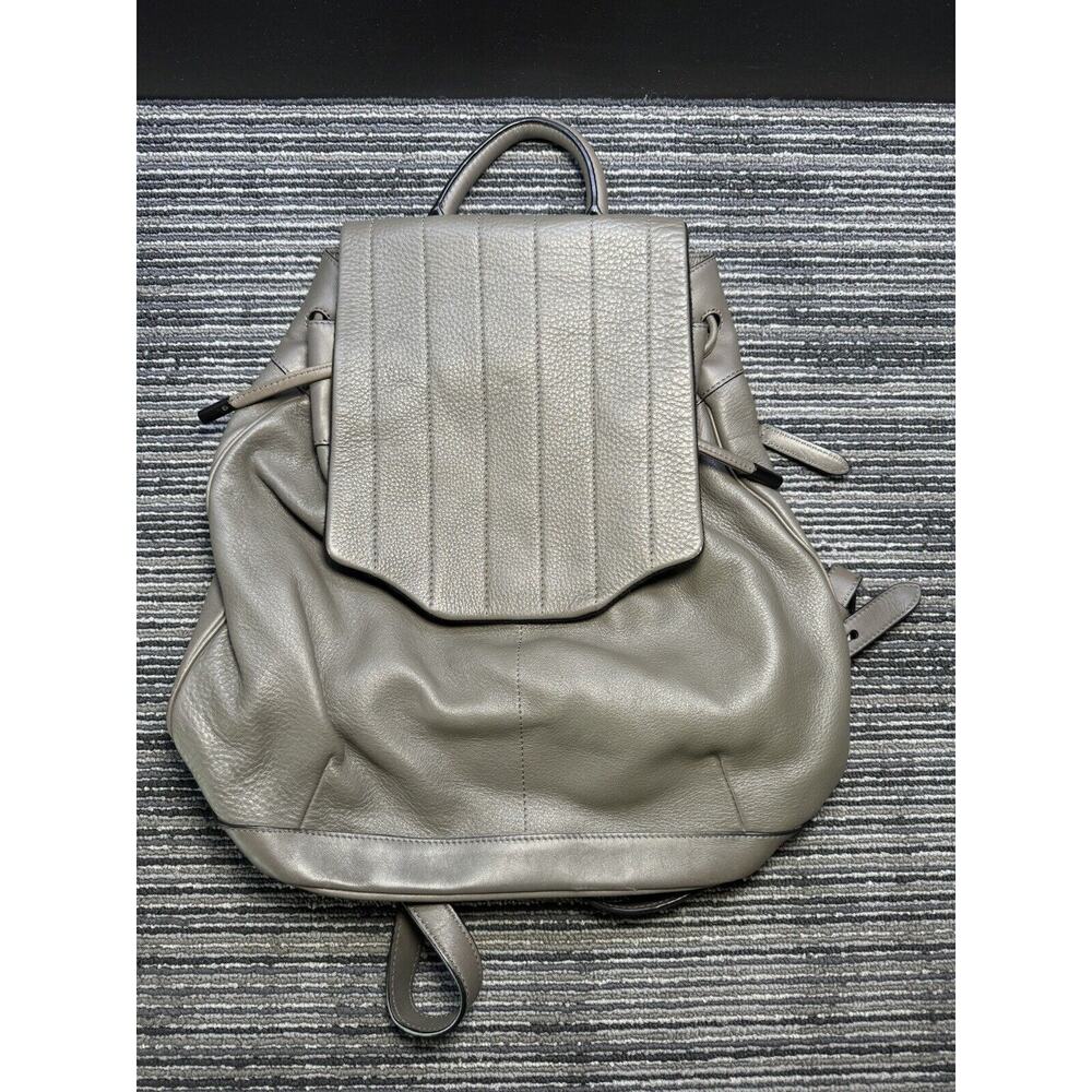 Gray Leather Backpack - image 1